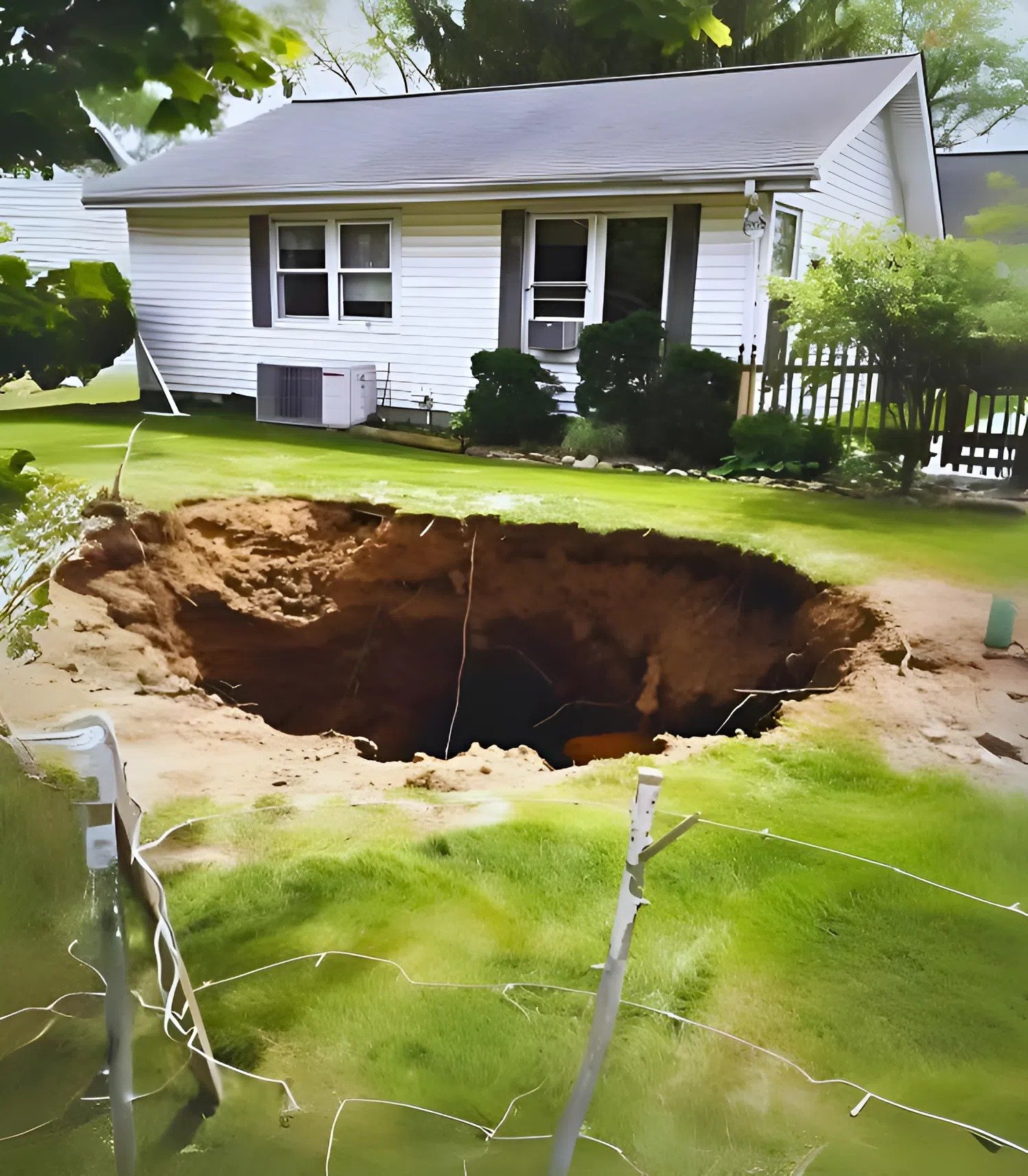 Je suis rentré chez moi et j’ai vu ce gigantesque trou au milieu de mon jardin : j’ai été horrifié en comprenant d’où il venait Je suis rentré chez moi et j’ai vu ce gigantesque trou au milieu de mon jardin : j’ai été horrifié en comprenant d’où il venait