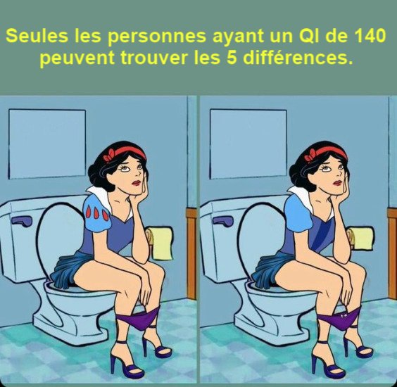 Seules les personnes ayant un QI de 140 peuvent trouver les 5 différences.