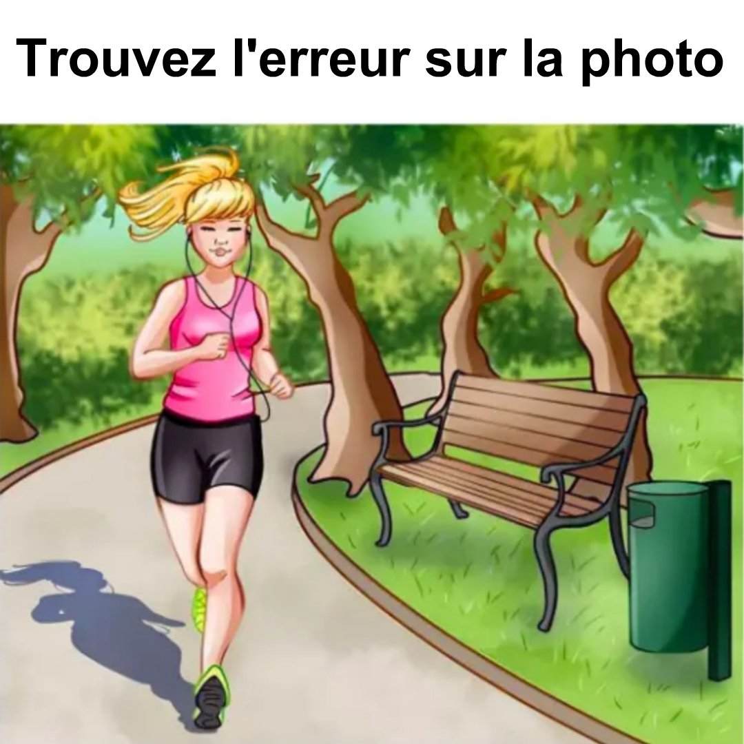 Trouvez l’erreur dans l’image de la fille qui court