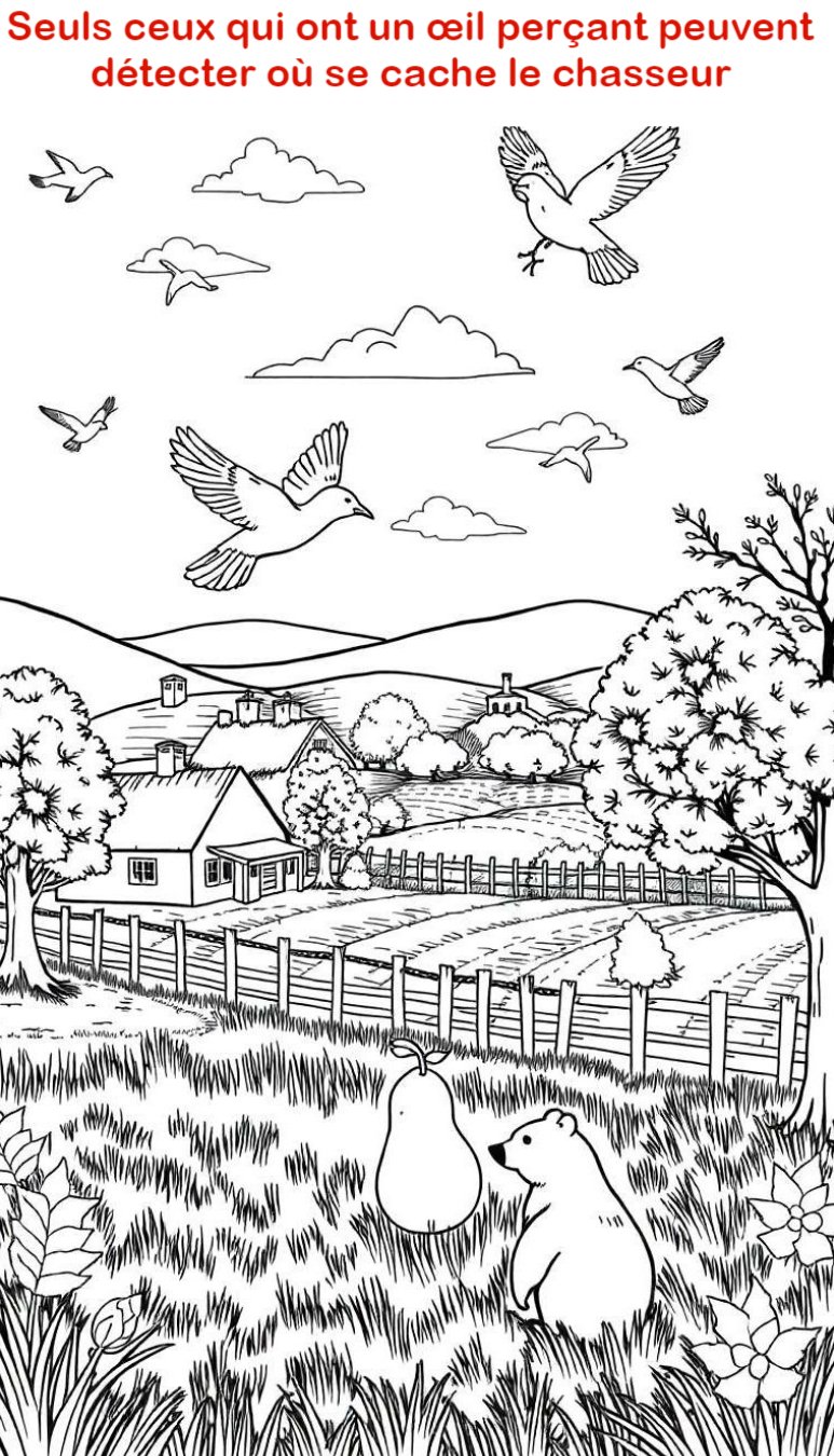 Seuls ceux qui ont un œil perçant peuvent détecter où se cache le chasseur en 7 secondes.