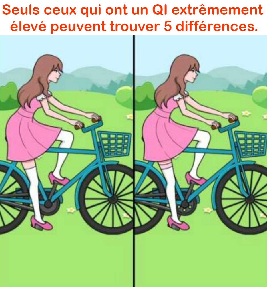Seuls ceux qui ont un QI extrêmement élevé peuvent trouver 5 différences.