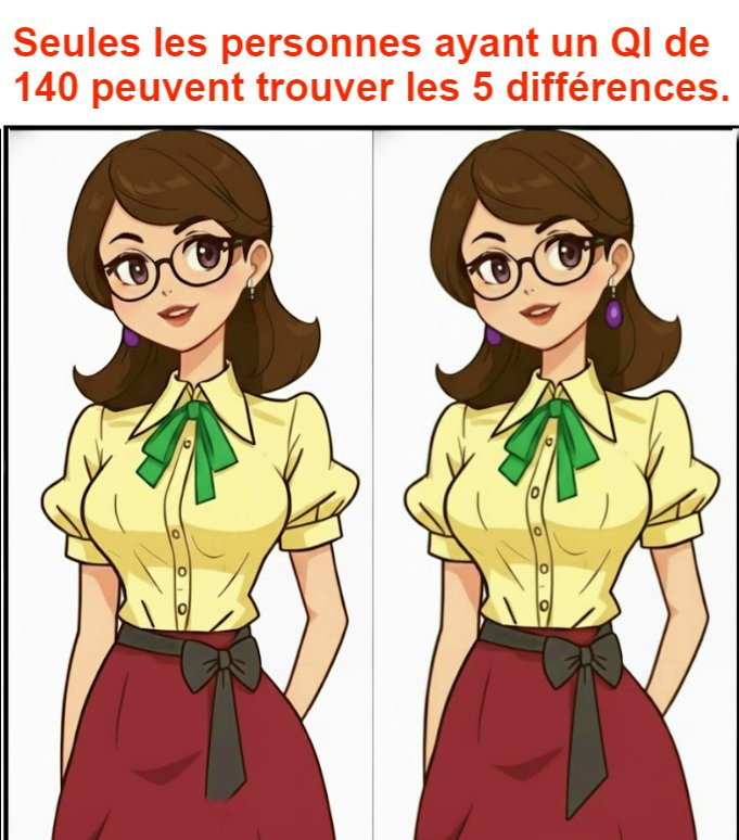 Seules les personnes ayant un QI de 140 peuvent trouver les 5 différences.