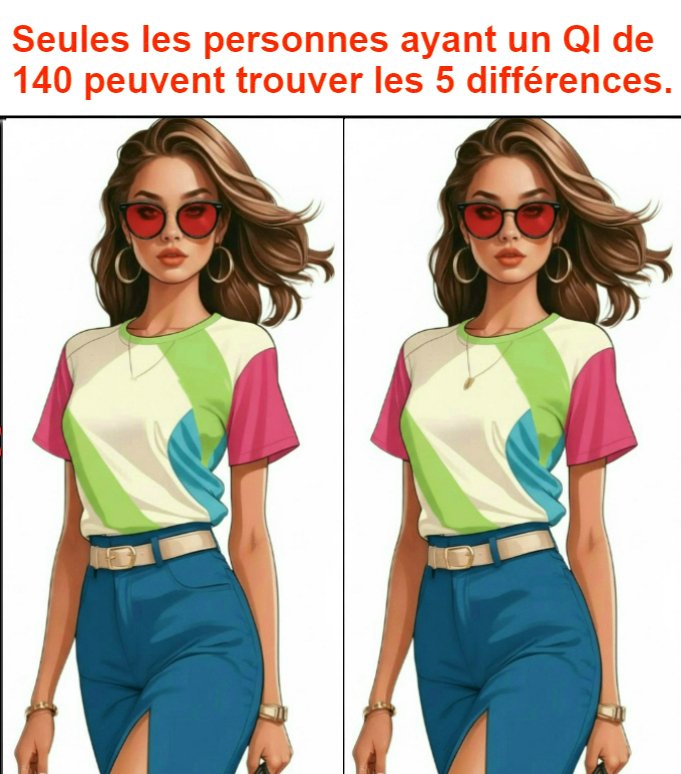 Seules les personnes ayant un QI de 140 peuvent trouver les 5 différences.