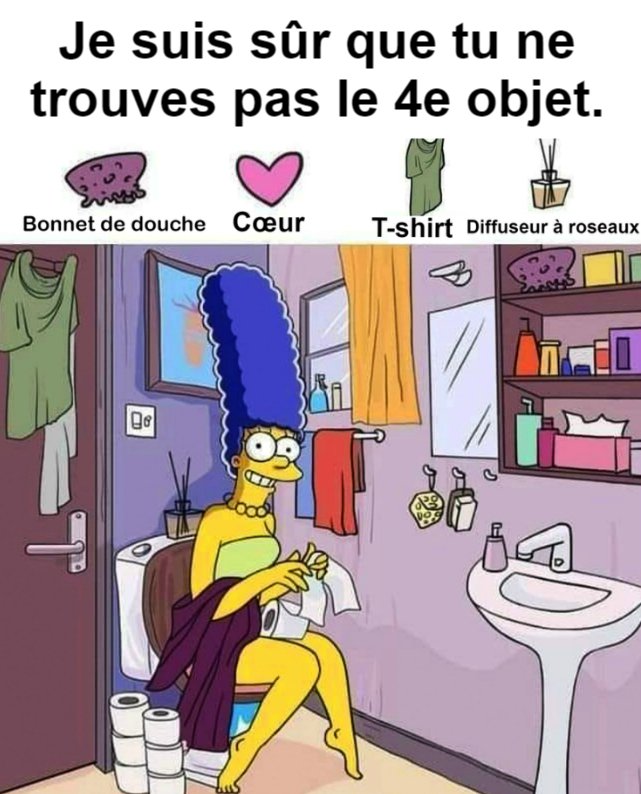 Trouvez un bonnet de douche, un cœur, un t-shirt et un diffuseur.