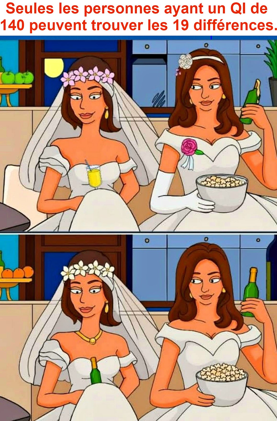 Seules les personnes ayant un QI de 140 peuvent trouver les 19 différences.