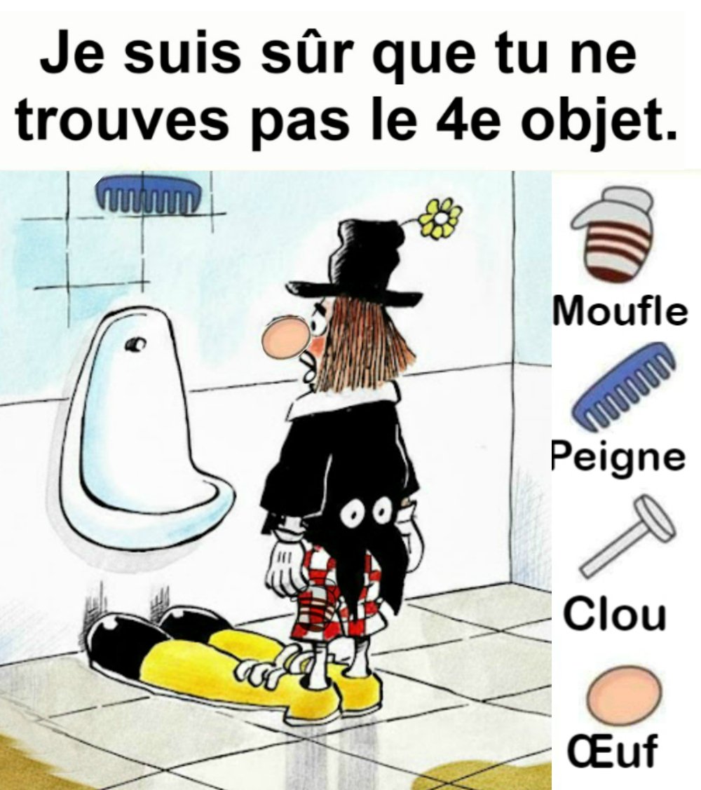 Trouvez Moufle, Peigne, Clou, Œuf.