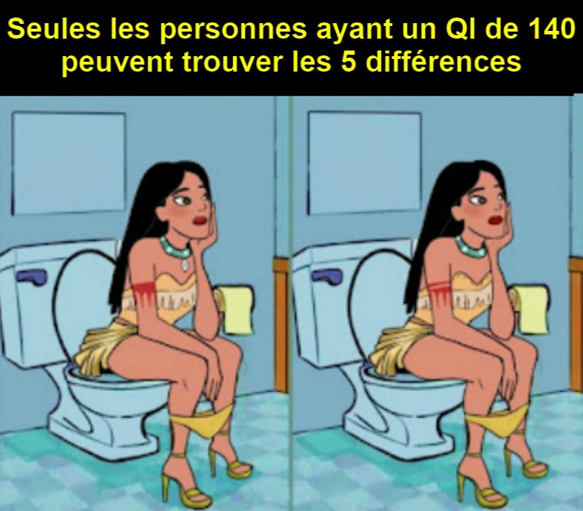 Seules les personnes ayant un QI de 140 peuvent trouver les 5 différences.