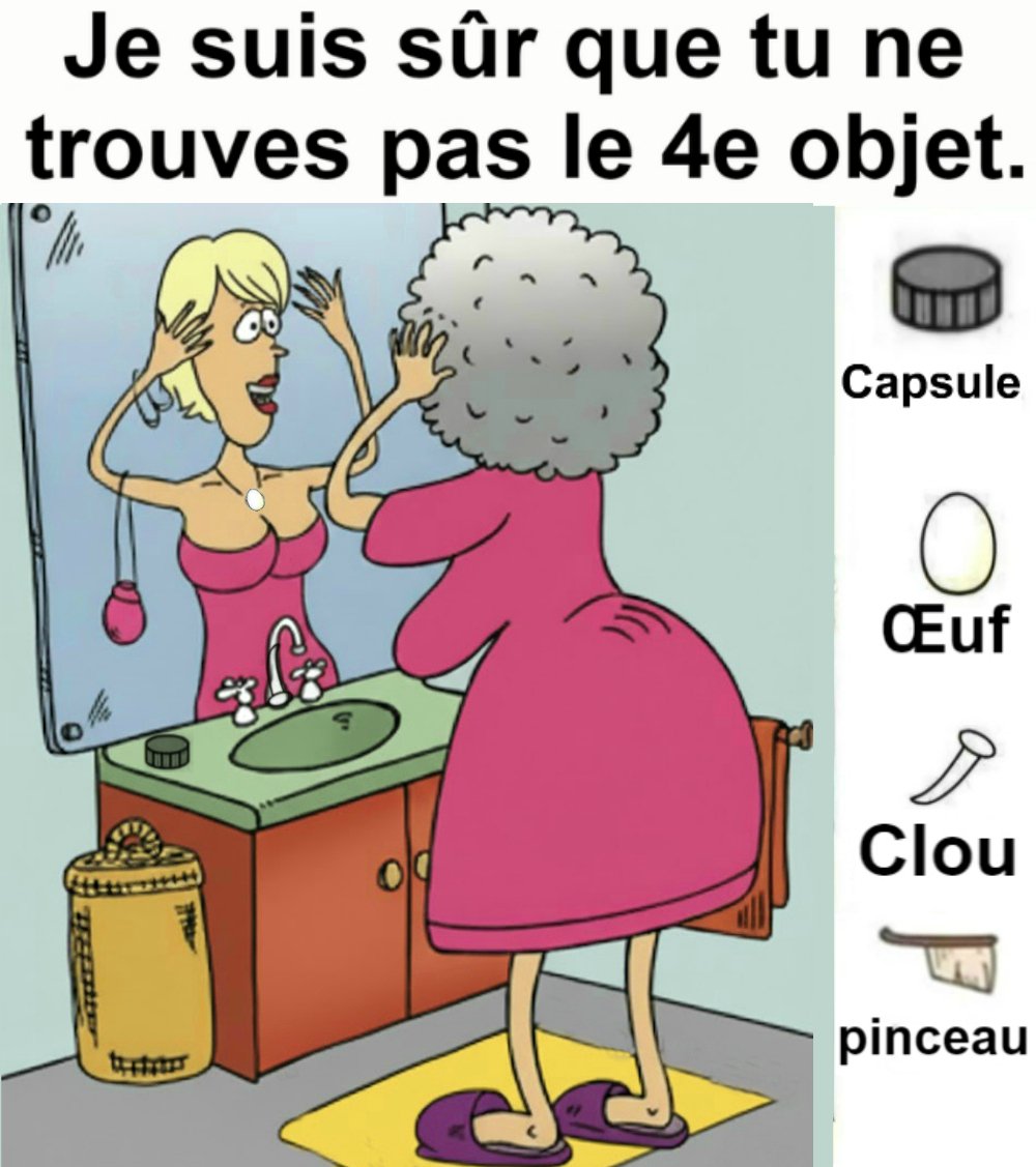 Trouvez capsule, œuf, clou et pinceau. Trouvez capsule, œuf, clou et pinceau.