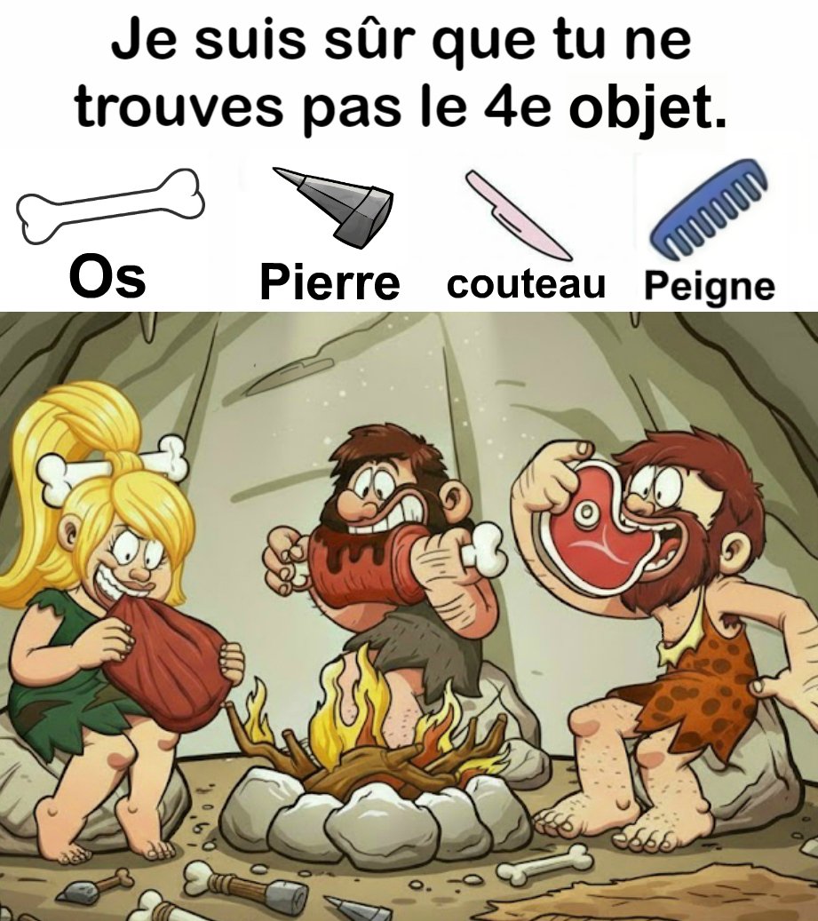 Trouvez Os, Pierre, Couteau, Peigne.