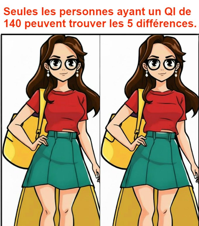 Seules les personnes ayant un QI de 140 peuvent trouver les 5 différences.