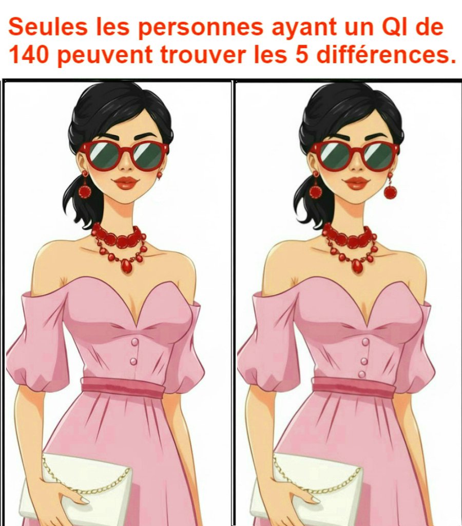 Seules les personnes ayant un QI de 140 peuvent trouver les 5 différences.