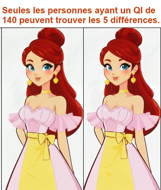 Seules les personnes ayant un QI de 140 peuvent trouver les 5 différences.