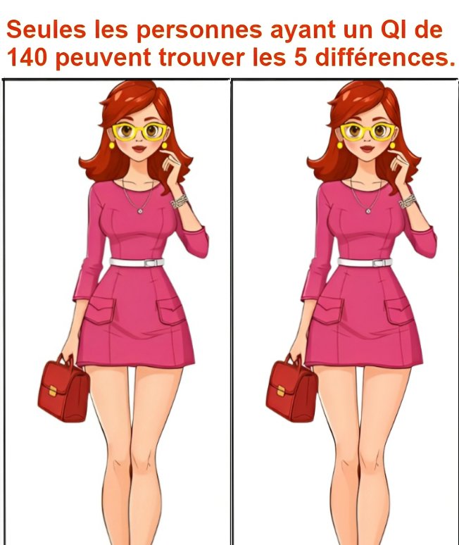 Seules les personnes ayant un QI de 140 peuvent trouver les 5 différences.