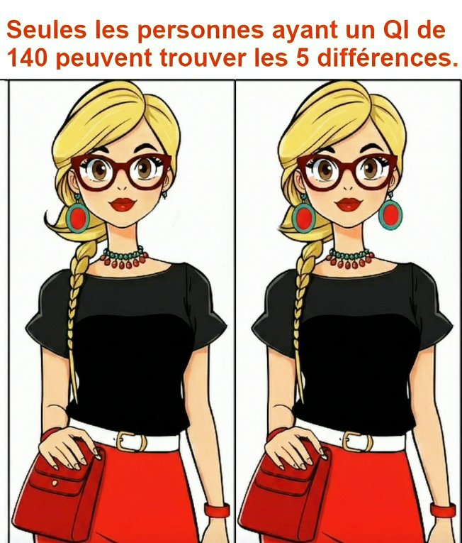 Seules les personnes ayant un QI de 140 peuvent trouver les 5 différences.