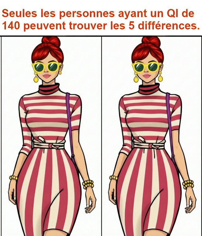 Seules les personnes ayant un QI de 140 peuvent trouver les 5 différences.
