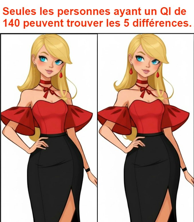 Seules les personnes ayant un QI de 140 peuvent trouver les 5 différences.