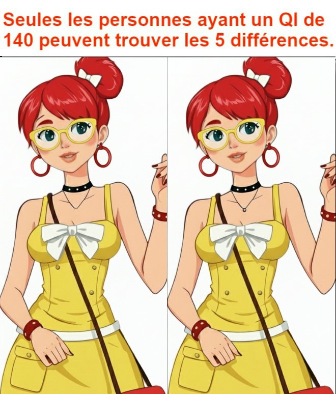 Seules les personnes ayant un QI de 140 peuvent trouver les 5 différences.