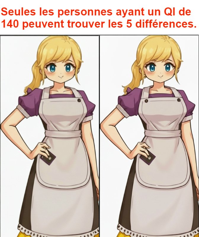 Seules les personnes ayant un QI de 140 peuvent trouver les 5 différences.