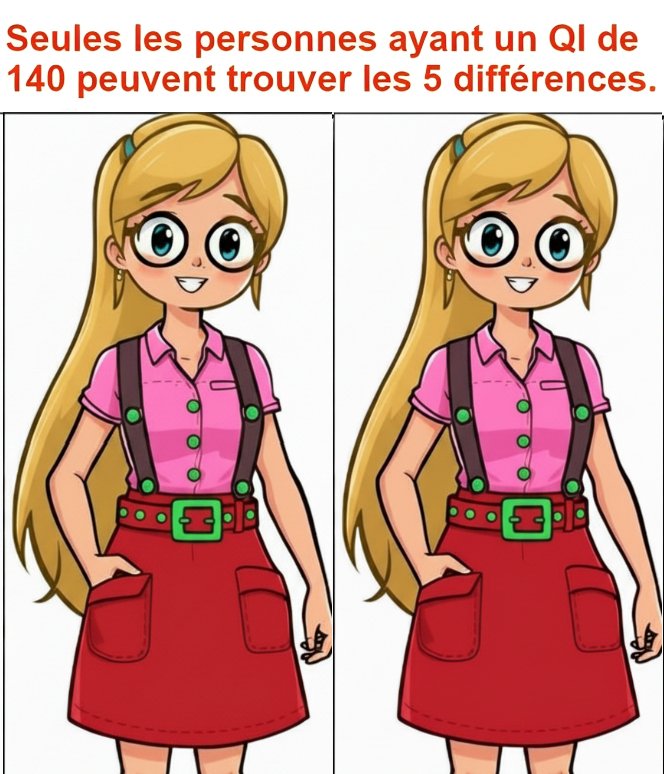 Seules les personnes ayant un QI de 140 peuvent trouver les 5 différences.