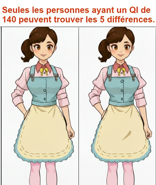 Seules les personnes ayant un QI de 140 peuvent trouver les 5 différences.
