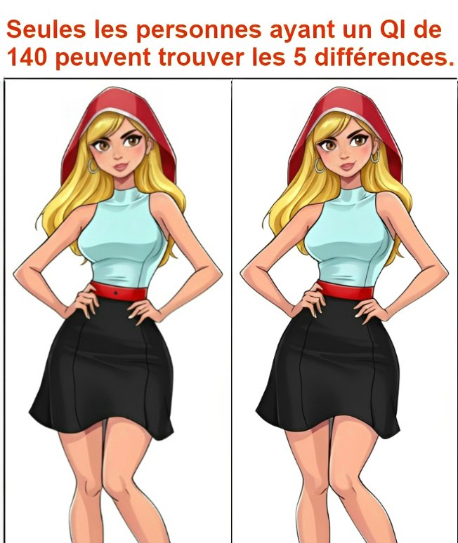 Seules les personnes ayant un QI de 140 peuvent trouver les 5 différences.