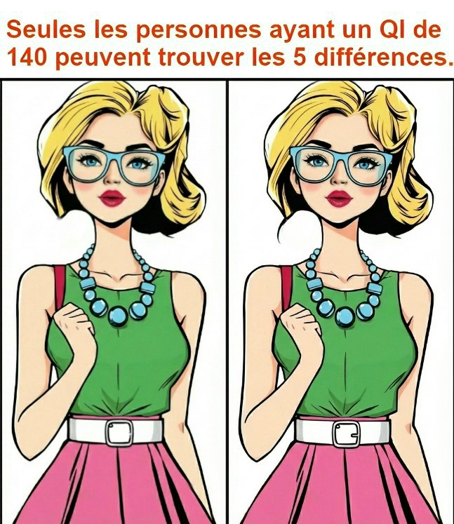 Seules les personnes ayant un QI de 140 peuvent trouver les 5 différences.