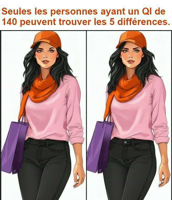 Seules les personnes ayant un QI de 140 peuvent trouver les 5 différences.