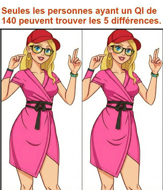 Seules les personnes ayant un QI de 140 peuvent trouver les 5 différences.