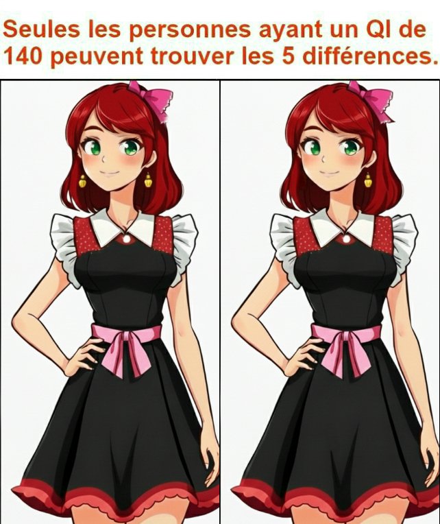 Seules les personnes ayant un QI de 140 peuvent trouver les 5 différences.