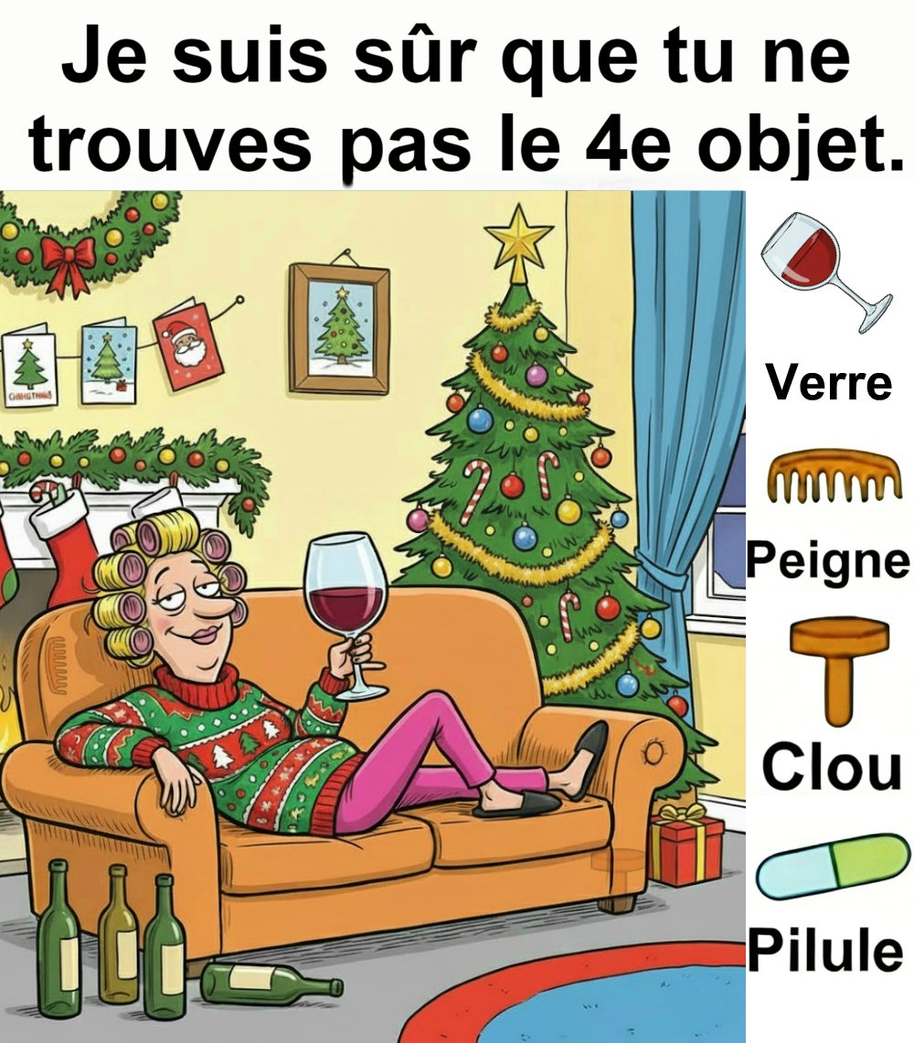 Trouvez Verre, Peigne, Clou, Pilule.