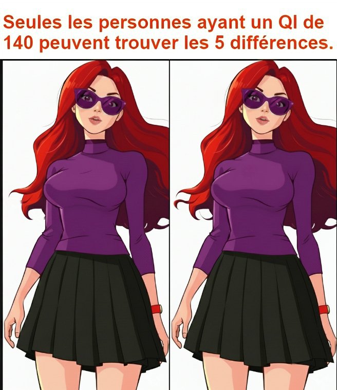 Seules les personnes ayant un QI de 140 peuvent trouver les 5 différences.