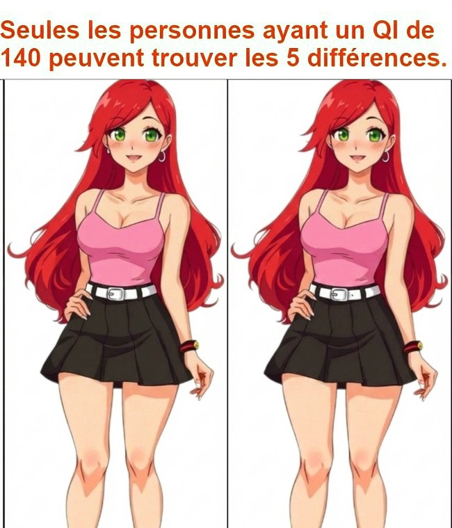 Seules les personnes ayant un QI de 140 peuvent trouver les 5 différences.