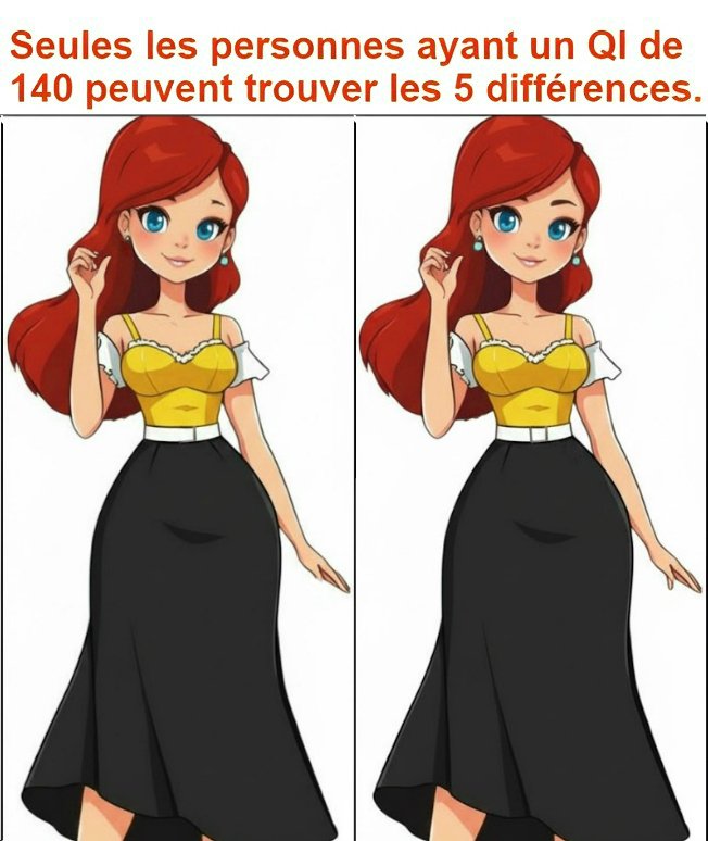 Seules les personnes ayant un QI de 140 peuvent trouver les 5 différences.