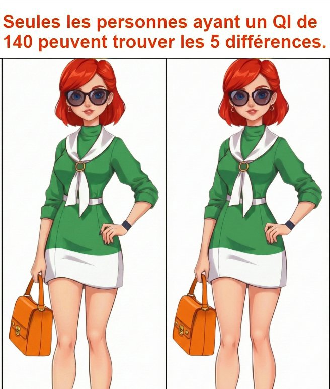 Seules les personnes ayant un QI de 140 peuvent trouver les 5 différences.