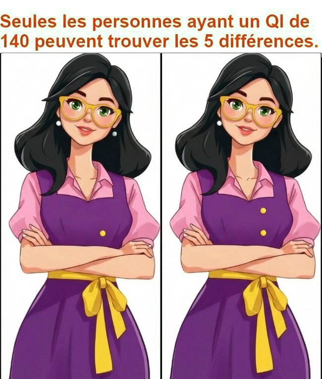 Seules les personnes ayant un QI de 140 peuvent trouver les 5 différences.
