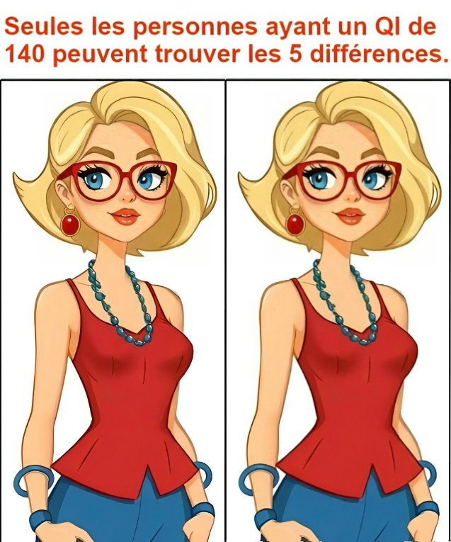 Seules les personnes ayant un QI de 140 peuvent trouver les 5 différences.