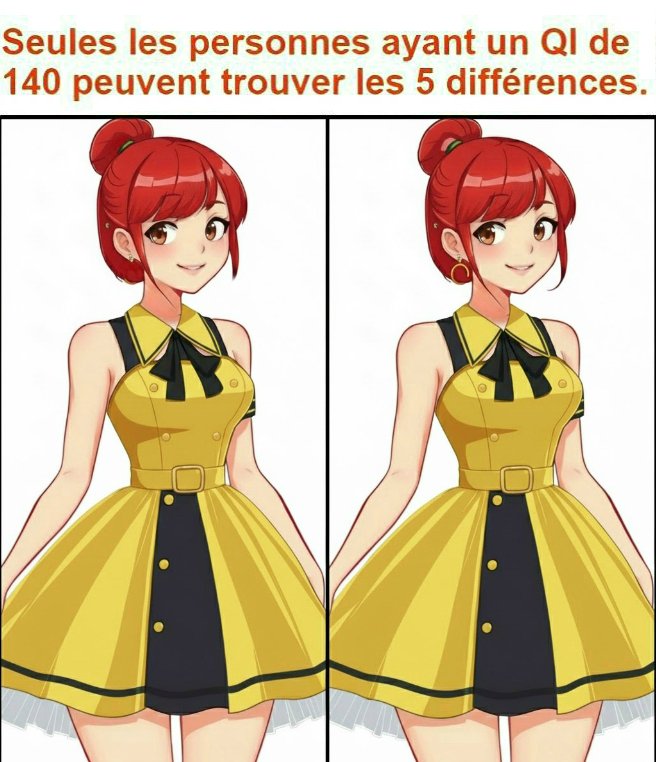 Seules les personnes ayant un QI de 140 peuvent trouver les 5 différences.