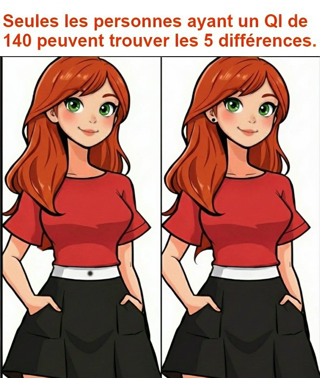 Seules les personnes ayant un QI de 140 peuvent trouver les 5 différences.