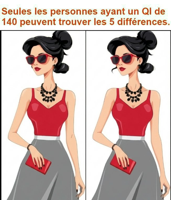 Seules les personnes ayant un QI de 140 peuvent trouver les 5 différences.
