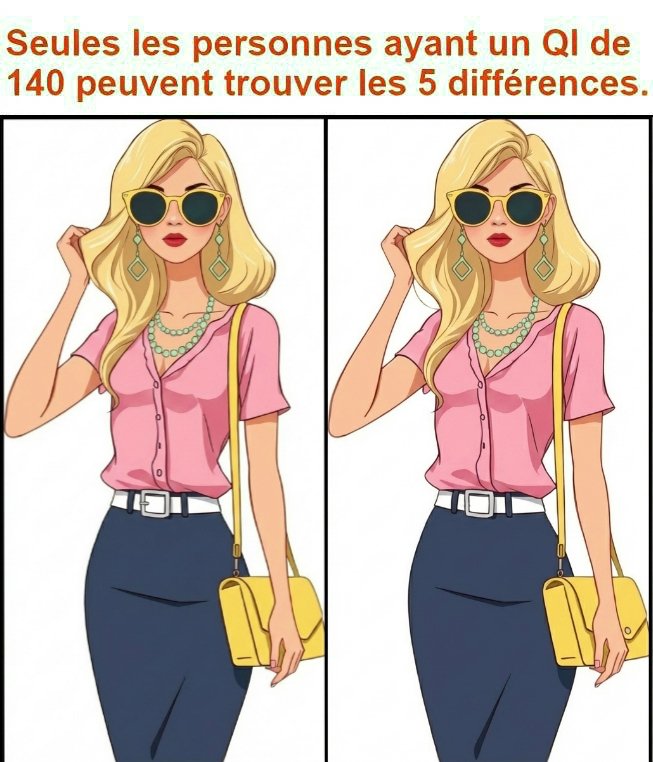 Seules les personnes ayant un QI de 140 peuvent trouver les 5 différences.