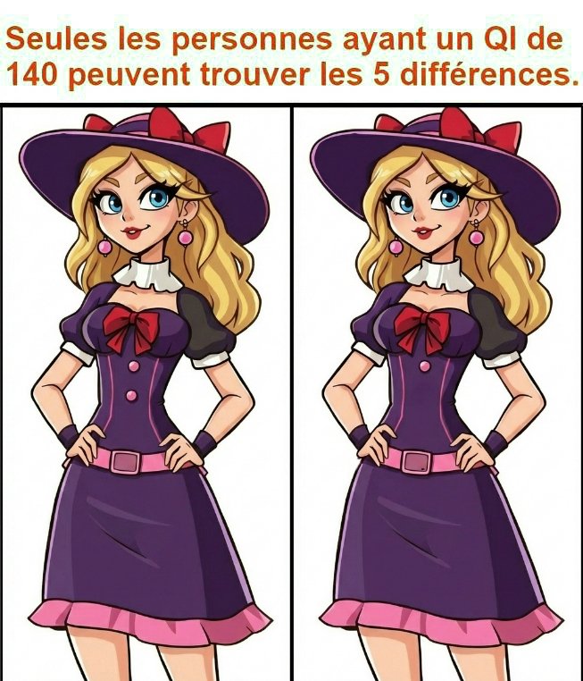 Seules les personnes ayant un QI de 140 peuvent trouver les 5 différences.