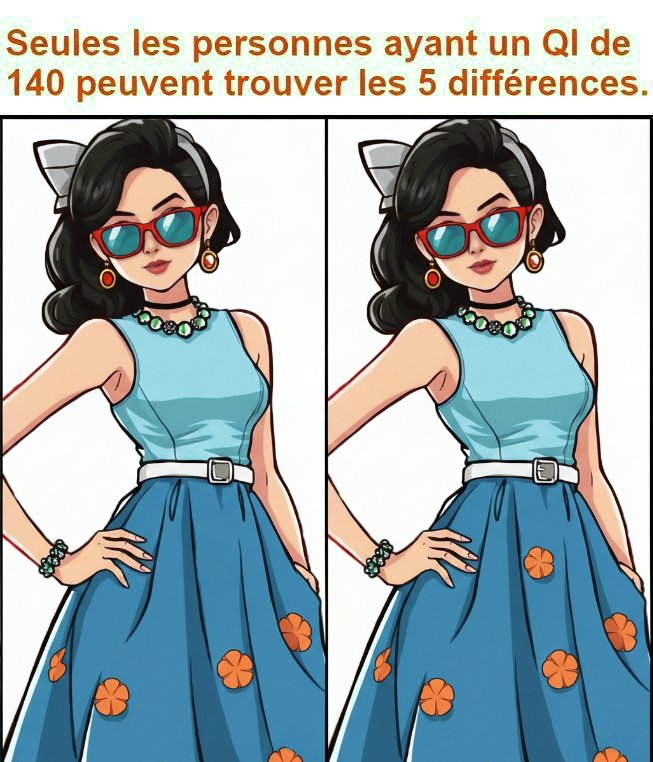 Seules les personnes ayant un QI de 140 peuvent trouver les 5 différences.