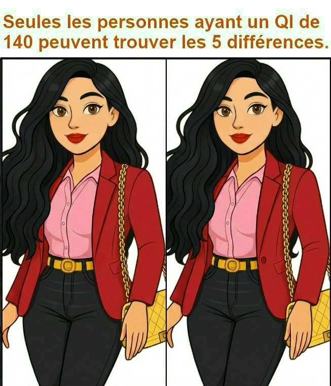Seules les personnes ayant un QI de 140 peuvent trouver les 5 différences.
