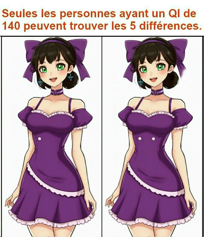 Seules les personnes ayant un QI de 140 peuvent trouver les 5 différences.