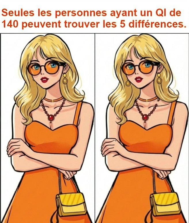 Seules les personnes ayant un QI de 140 peuvent trouver les 5 différences.