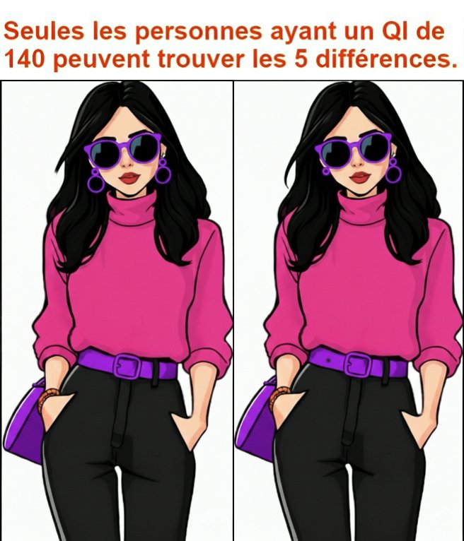 Seules les personnes ayant un QI de 140 peuvent trouver les 5 différences.
