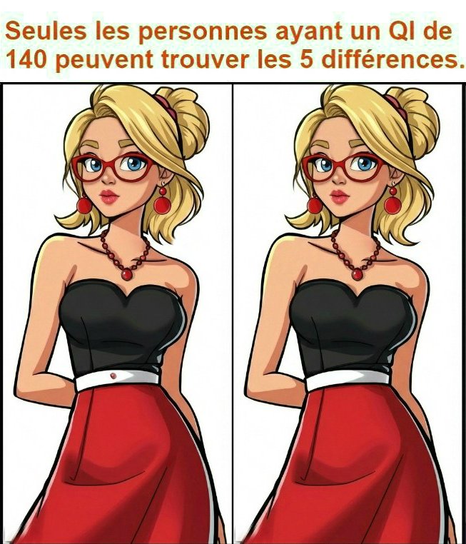 Seules les personnes ayant un QI de 140 peuvent trouver les 5 différences.