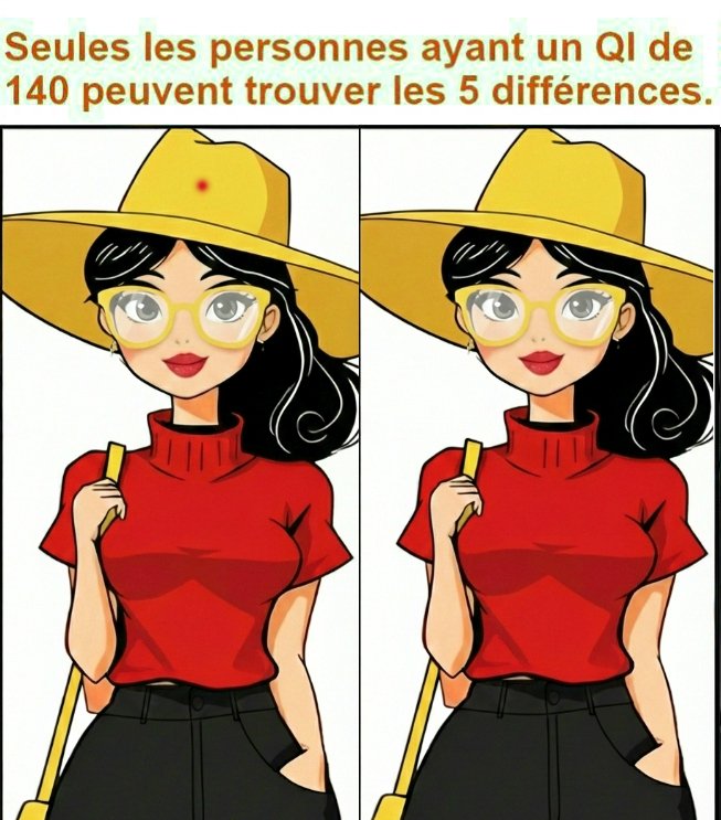 Seules les personnes ayant un QI de 140 peuvent trouver les 5 différences.
