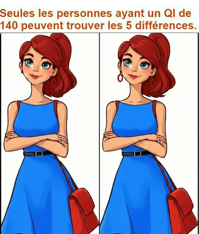 Seules les personnes ayant un QI de 140 peuvent trouver les 5 différences.