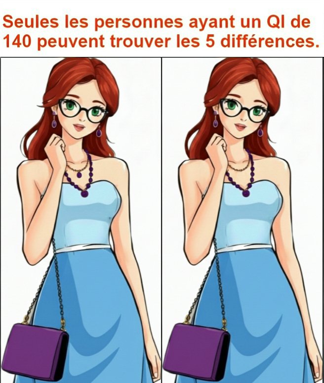 Seules les personnes ayant un QI de 140 peuvent trouver les 5 différences.